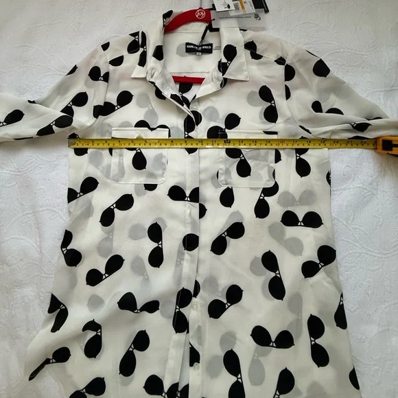 Karl Lagerfeld Paris Sunglasses Blouse size Small NWT - Picture 7 of 10